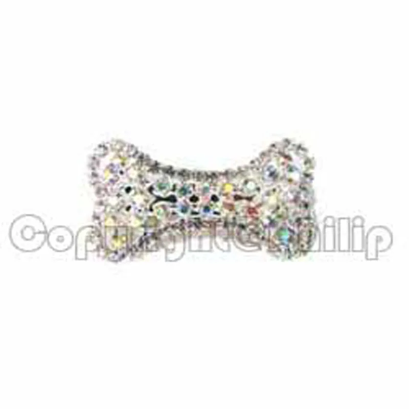 Classical design new free shipping 6pcs lot silver AB rhinestone dog bone charm lady’s barrette hair fashion jewelry accessory