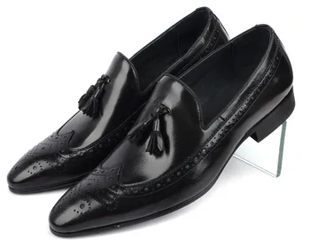 

englang style men new fashion carved retro casual single shoes men pointed toes business party shoes male spring autumn shoes