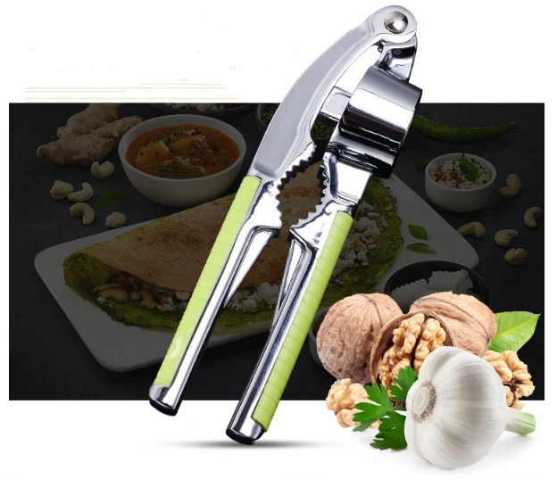 Kitchen Multifunctional Stainless Steel Garlic Press Manual Ginger