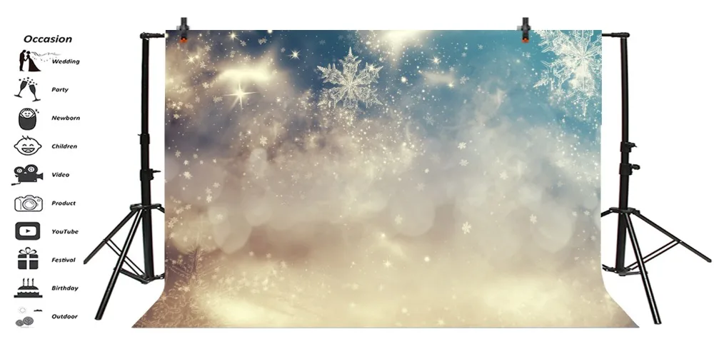 Laeacco зимний Снежный Снежинка новогодний светильник боке фон для фотосъемки индивидуальный фотографический фон для фотостудии