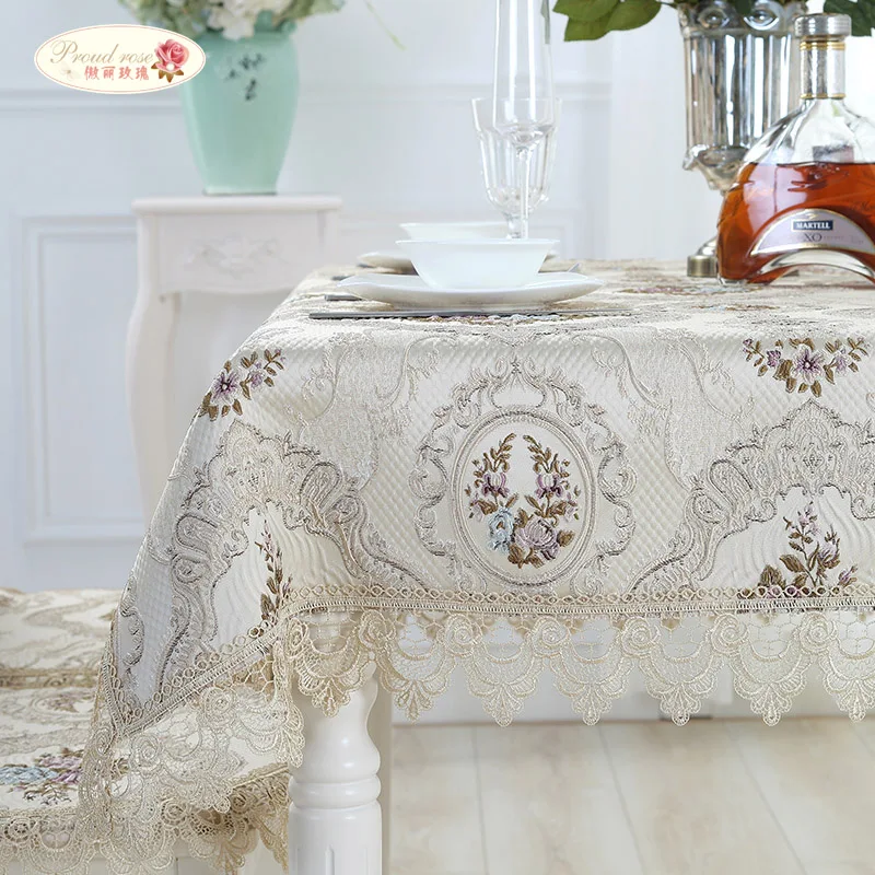 ارتفع فخور الأوروبية مفرش مائدة دانتيل الجدول عداء مستطيل ديكور الجدول غطاء المنزلية مخدة كرسي غطاء مقعد شحن مجاني