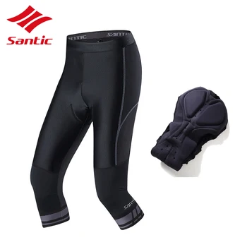 

Santic Cycling Shorts Men Tights Pro Padded 3/4 Length Bike Trousers Road Bicycle Downhill Shorts Culotte Ciclismo 2018