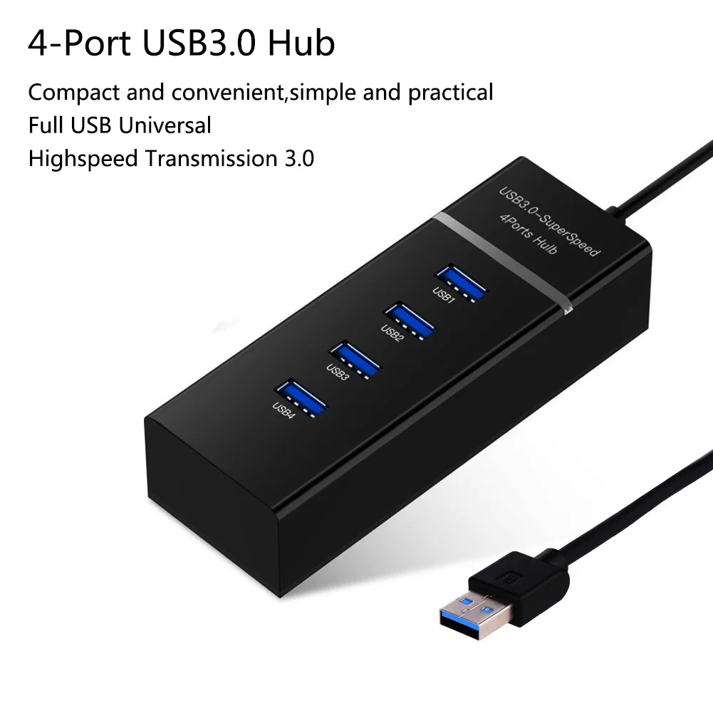4-портовый концентратор USB 3 0 с зарядкой питания и переключателем разветвитель
