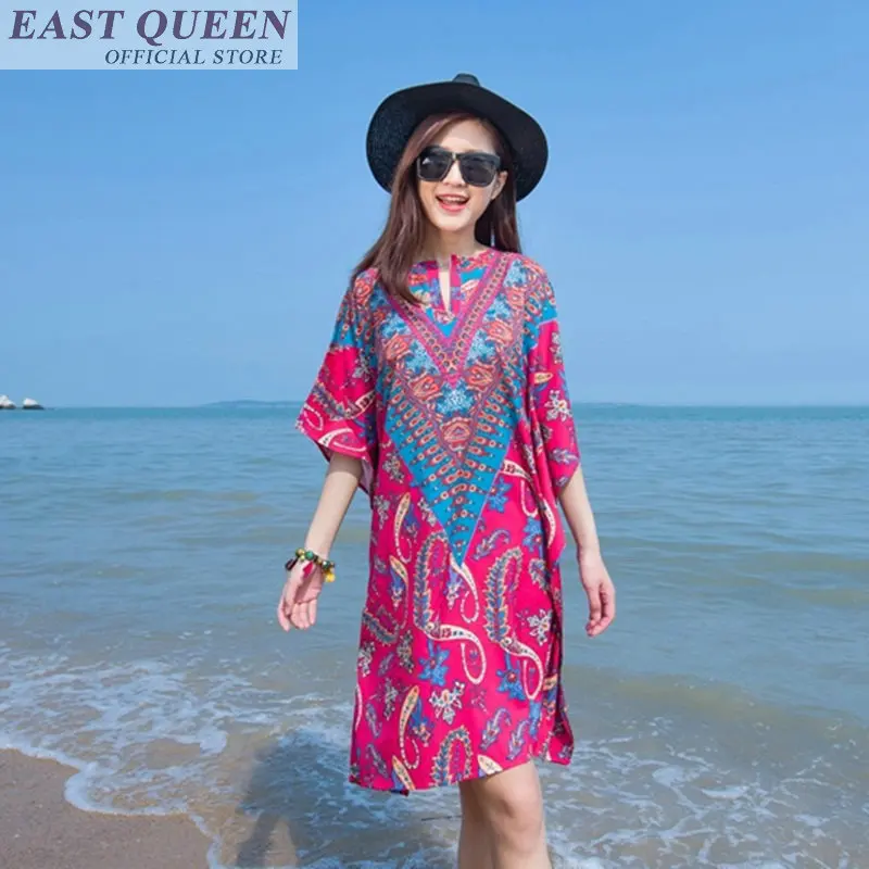 2018 summer boho bohemian women beach clothes dress floral print o neck