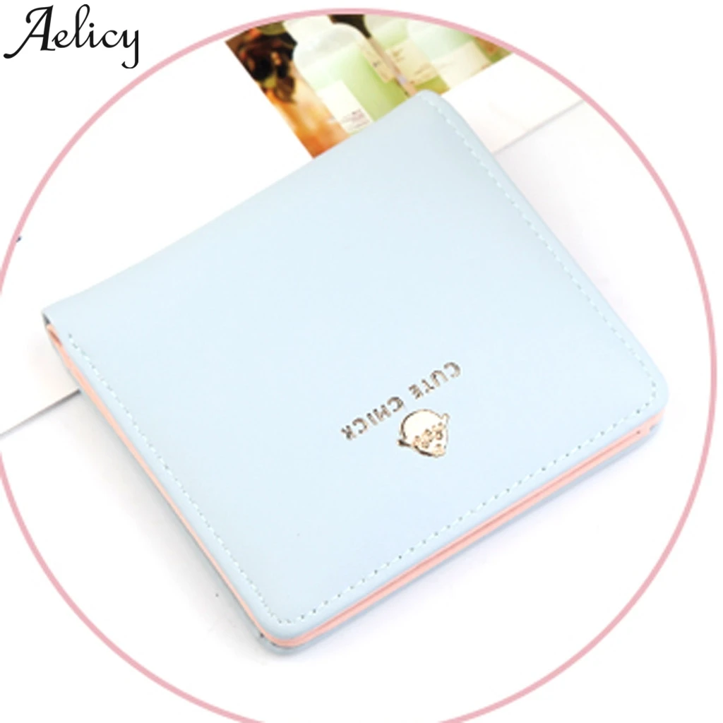 Aelicy модные Повседневное тонкие сложенные монет короткий кошелек кожа женщина портмоне бумажник квадратный монеты ключи банк держатель