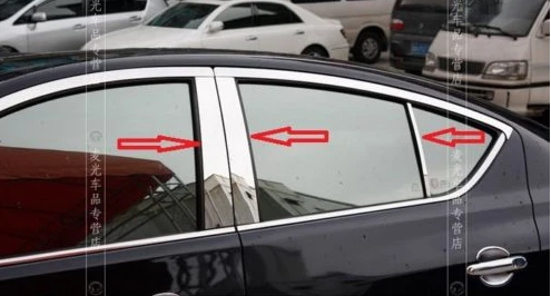 

CHROME STAINLESS STEEL PILLAR POSTS 6PCS FOR NISSAN VERSA SEDAN 2012 2013