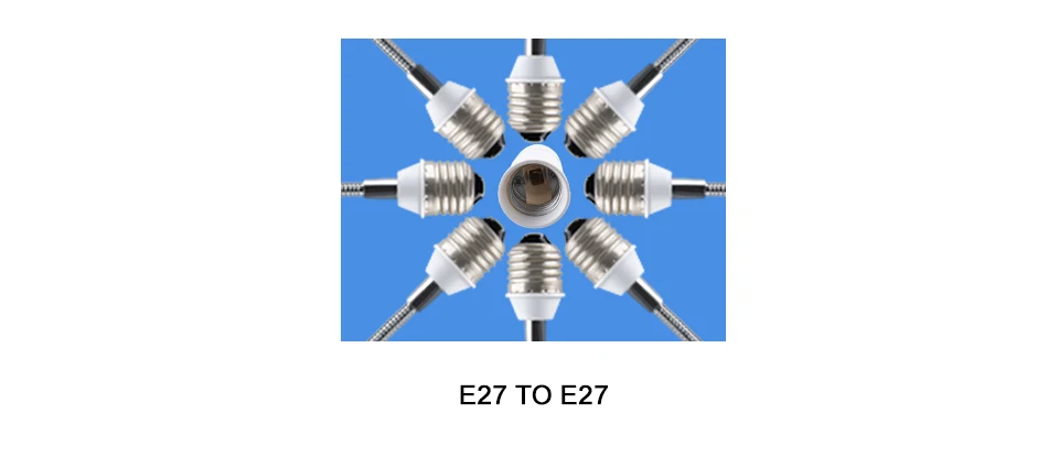 Flexible E27 to E27 LED Lamp Base Holder Bulb Screw Socket Adapter  (7)