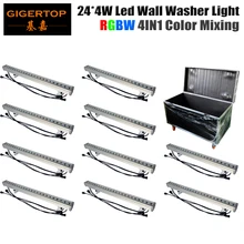 Дешевая цена 10 шт. 24x4 Вт RGBW черехцветные светодиоды длинные бар свет здания/сцены/Дискотека/вечерние/свадебные световые украшения Flightcase Pack