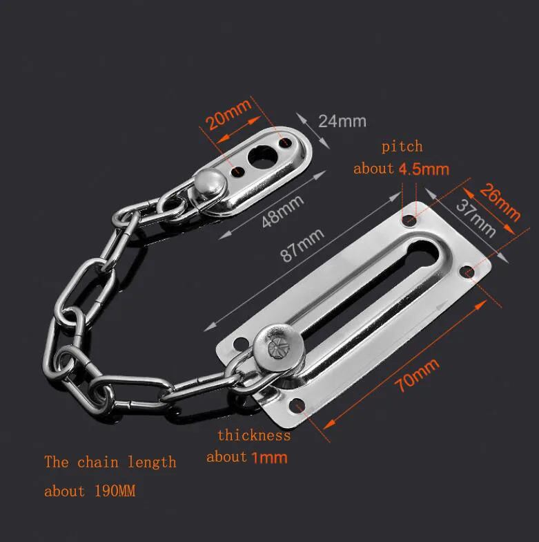 4 типа из нержавеющей стали Противоугонная застежка защитная цепь дверная застежка дверная цепь анти-замок безопасность - Цвет: iron buckle