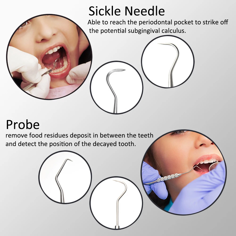8 шт. уход за полостью рта набор инструментов для ухода за зубами из нержавеющей стали гигиенический скребок для зубов для удаления налета стоматологический инструмент для удаления зубного налета зеркало для рта