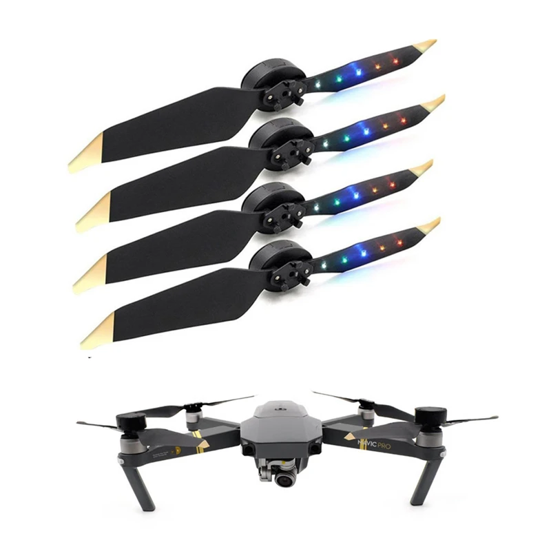 STARTRC DJI Mavic Pro Accessoies 8331 Low-Noise Props Folded LED Light Flash Quick-Release Propeller for dji mavic platinum pro