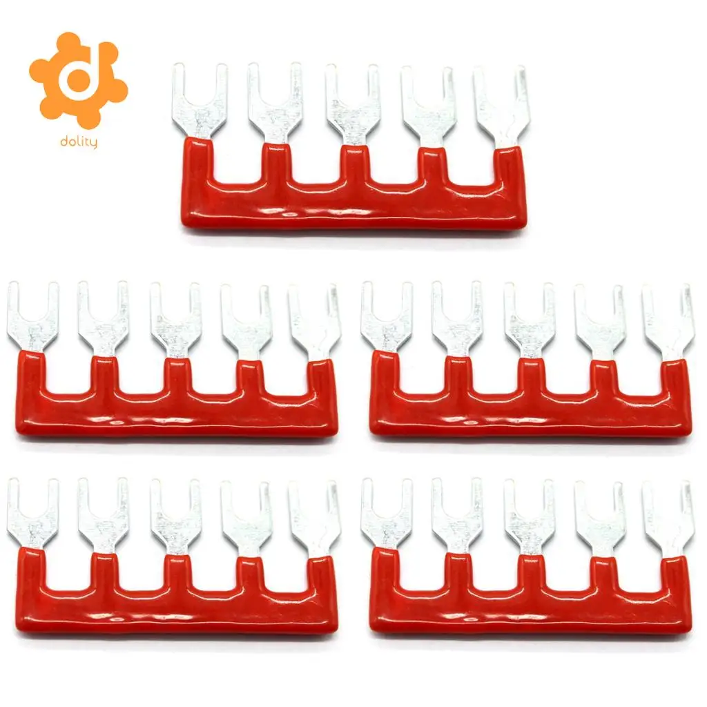 5 Pieces 600V 15A 5 Positions Barrier Strips Dual Row Screw Terminal Blocks