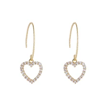 

Shaped Love Heart Dangle Earrings Simplicity Handmade Silver Wire Earring For Women Brincos De Gota Feminino 2018 Geometric New