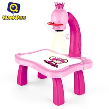 Children Kids Multifunctional Educationally Drawing Toys Sets Painting Toy projector Learning Drawing Desk 12 Pens 24 Patterns