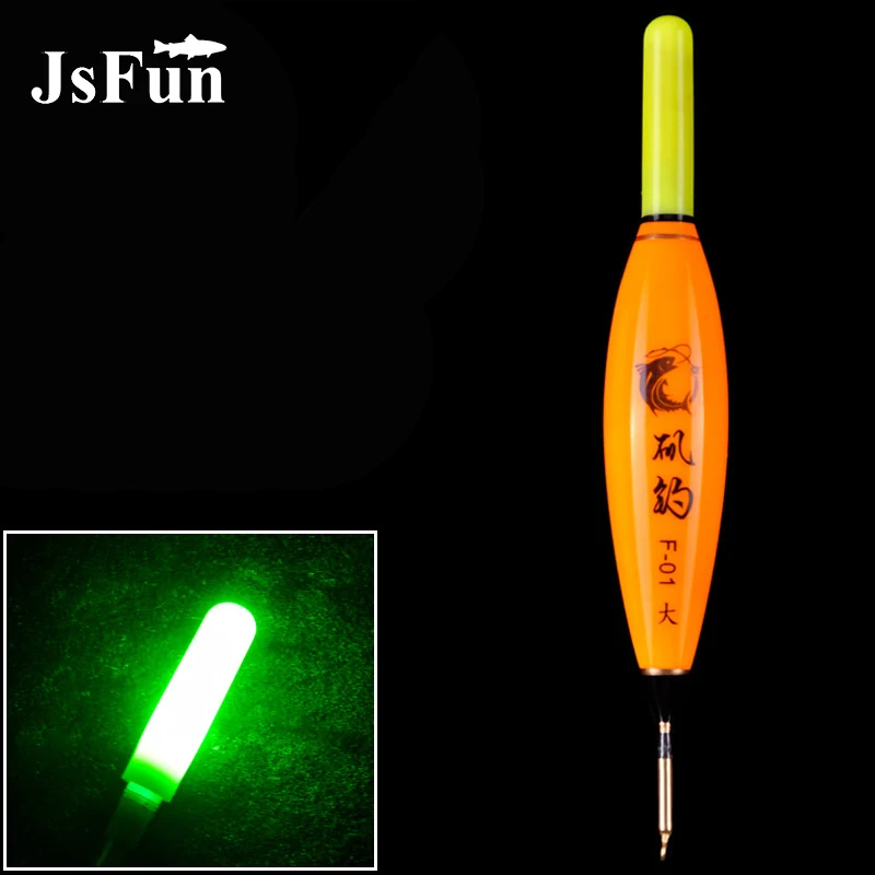 Jsfun 1 قطعة مضيئة روك الصيد العوامة صغير/كبير أدى يلة الصيد معالجة الصيد تعويم مع بطارية cr425 الإلكترونية yf05