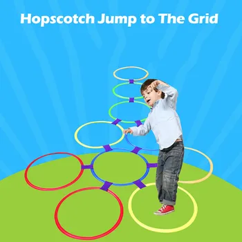 

Hopscotch Jump to the Grid Toy for Kids Sensory Outdoor Toys Sports Jumping Ring Preschool Teaching Aid Children 28cm 5.16