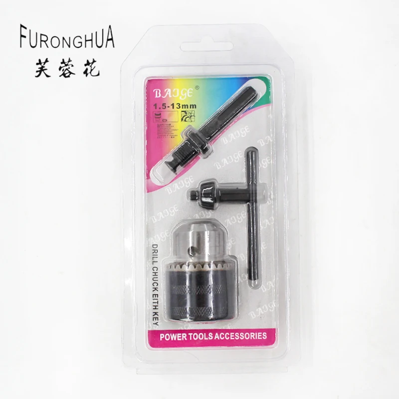 

Electric hammer drill chuck conversion set three-piece wrench function round handle two pit two slots post durable accessories