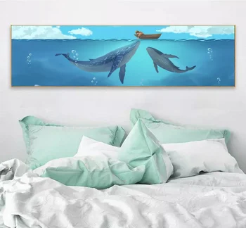 

Marine Animals Nordic Modern Simple Style Whale Sailboat Wall Art Paint Canvas Prints Canvas Art Poster Oil Paintings No Frame