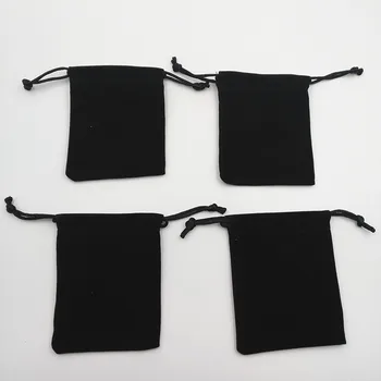 

10 pcs Fashion Brand Jewelry Package Set for Earrings Necklace Paper Black Flannelette bags Gift Display