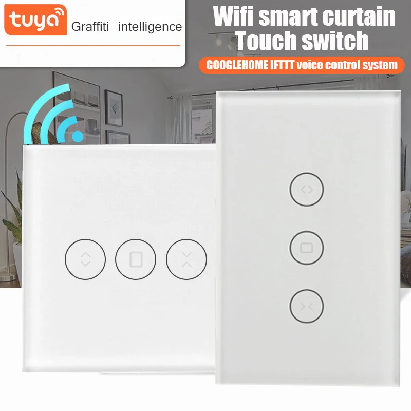 

WiFi Smart Curtain Switch Smart Life Tuya APP Electric Motorized Curtain Blind Roller Shutter Works with Alexa and Google Home
