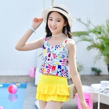 Довольно Купальник новые летние дети Разделение два-купальник бикини для девочек девушки красивые бикини детские купальники