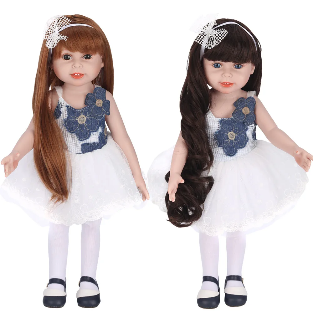 

Lifelike Girl Doll Baby Doll Cute 45cm Doll Kids Girl Playmate Birthday Gift 45cm full plastic dressing simulation doll