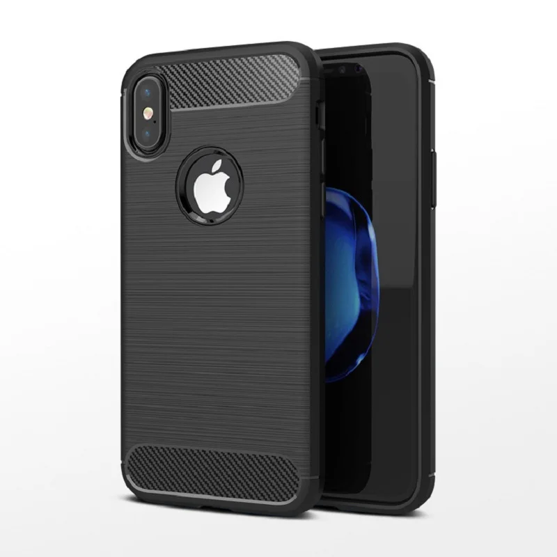 Iphone X 6 6s 7 8 Plus Case Carbon Fiber Anti-knock Anti-fingerprint TPU Soft Cover Case Phone Case for Iphone X Iphone 7 Case