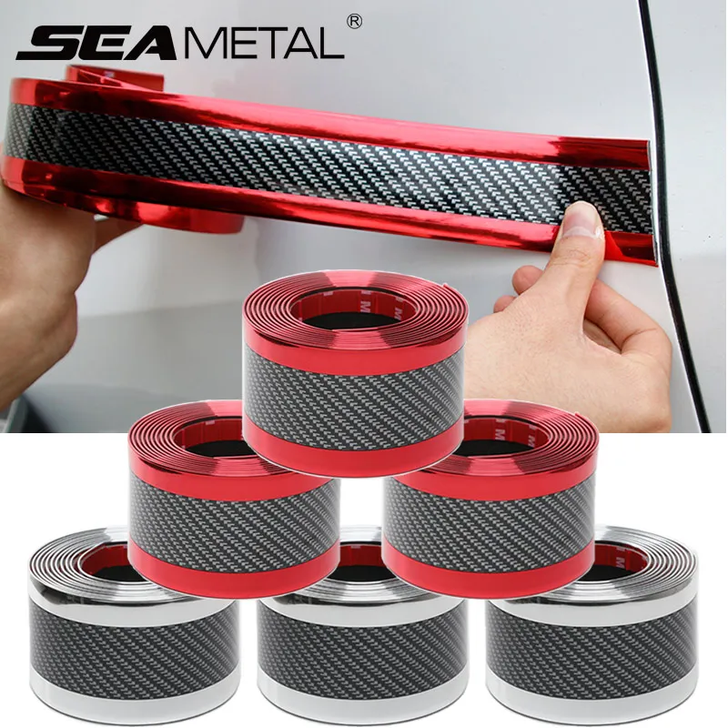

Car Styling 5D Carbon Fiber Rubber Door Sill Protector Goods Car Stickers For KIA Toyota BMW Audi Mazda Ford Hyundai Accessories