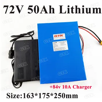 

Power 72V 50Ah lithium li ion battery pack with BMS for 3000W 3500W electric motorcycle e-scooter EV forklift +10A Charger