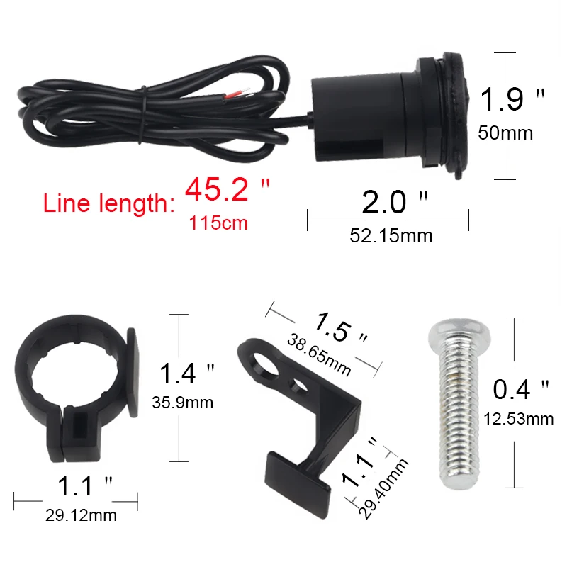 12v зарядное устройство USB для мотоцикла водонепроницаемая розетка прикуриватель