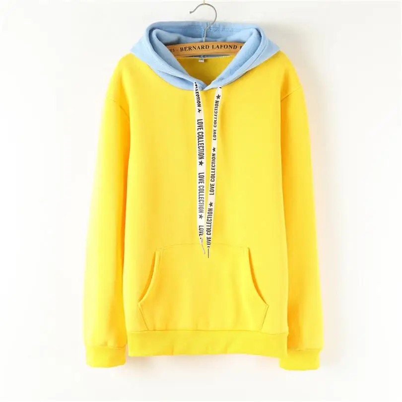 Oversized Hoodies Women Korean Harajuku Hooded Sweatshirt Long Sleeve Color Matching Autumn Winter Tops Female Tracksuits - Цвет: scj605