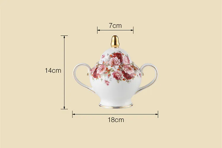 Британский пасторальный цветочный костяной фарфор чайный сервиз топ-Гард фарфоровый кофейный сервиз керамический горшок молочный кувшин сахарная чаша чайный заварник чайная чашка