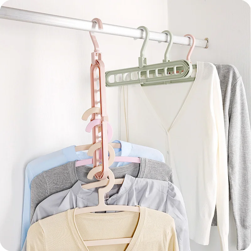 Multifunction Clothes Hanger Plastic Clothing Rack Home Wardrobe Organization Storage Rack Multi-grid Clothes Hangers Save Space