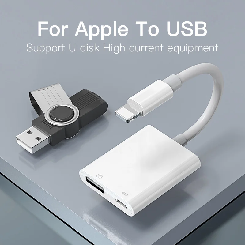PZOZ 2 в 1 OTG кабель для apple iphone USB камера ридер адаптер Коннектор комплект