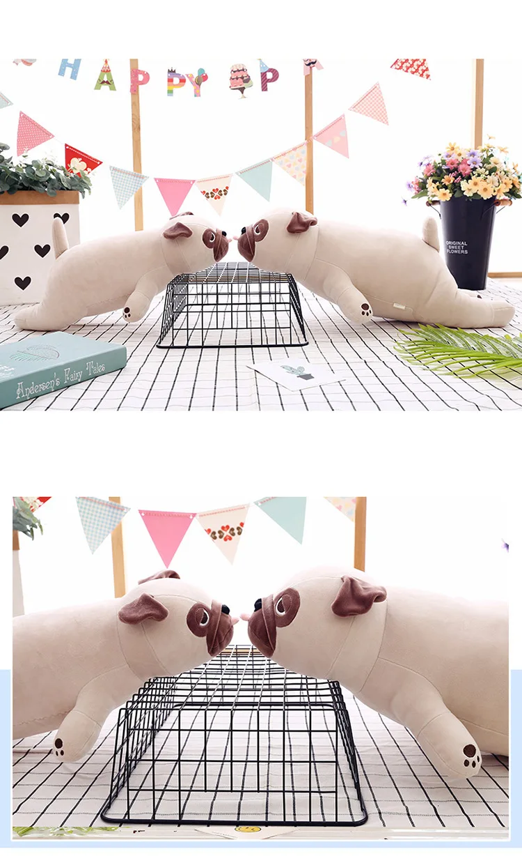 Новые милые животные Kawaii собака кукла подушка для сна подарок на день рождения ребенок девочка мягкий, укачивающий Мопс Stuffedl 55 см