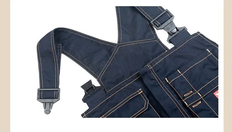 CCGK bib overalls men work coveralls multi-functional pockets repairman strap jumpsuits pants wear-resistance working uniforms (12)