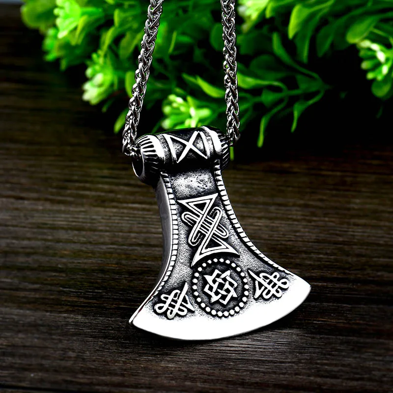 Байер 316L Нержавеющая сталь ожерелье с подвеской в стиле норвежских викингов Norse axe Amuletl Pagan Odin скандинавские ювелирные изделия LP285