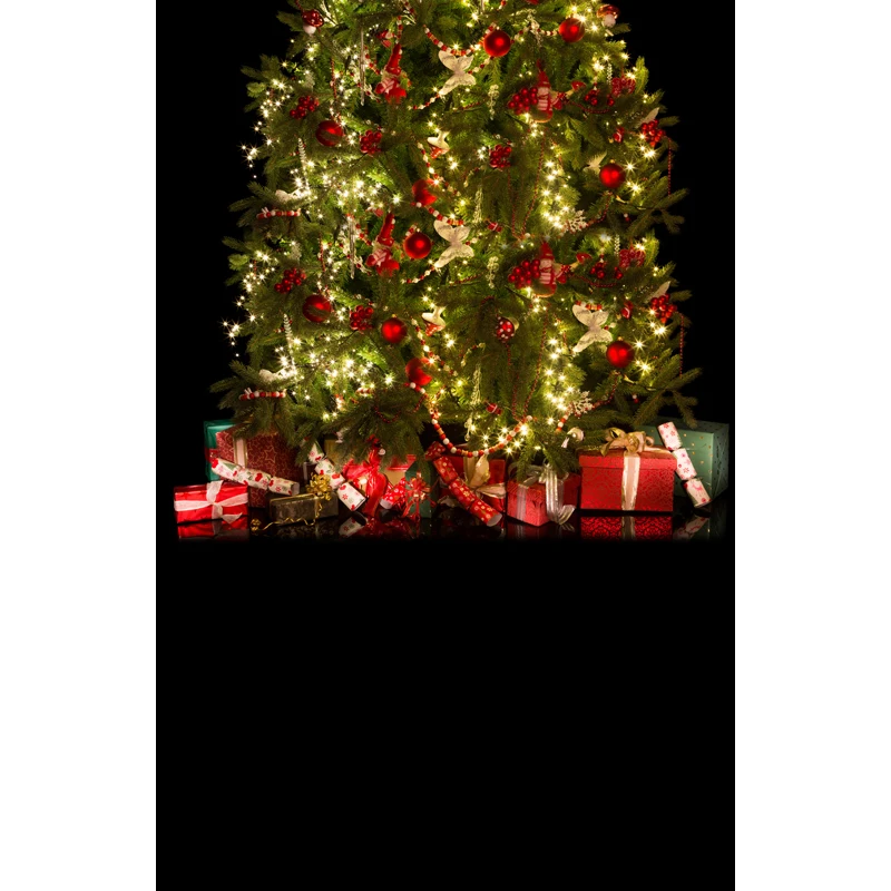 

Customized size vinyl print Christmas tree photography backdrops for family photo studio portrait backgrounds ST-475