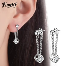 JYouHF Модный женский подарок AAA циркон Кубик Рубика очаровательные ювелирные серьги нежные Модные посеребренные звенья цепи серьги