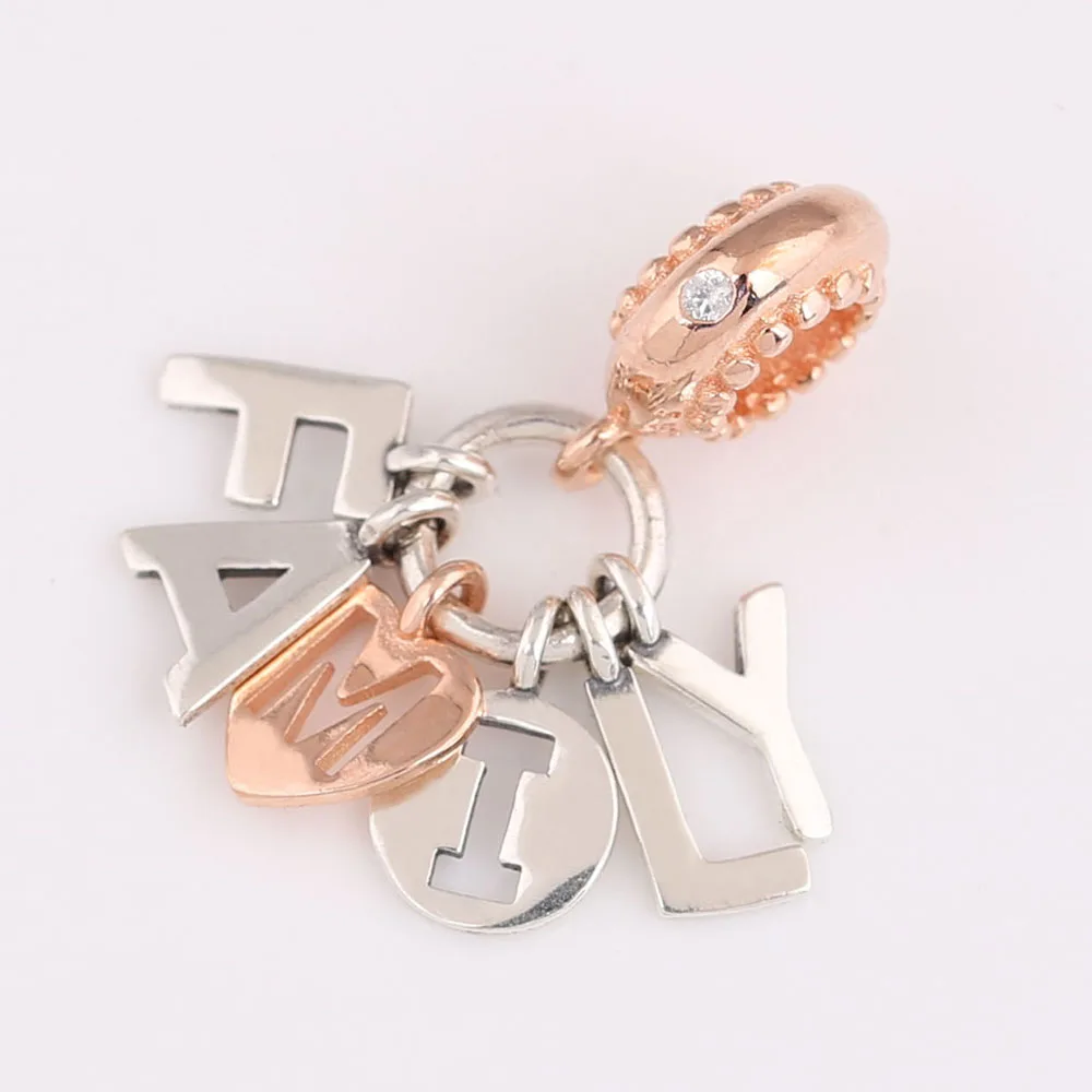 

Pure 925 Sterling Silver Rose Gold Letter Family Statement Pendant Necklace Femme Choker Student Chian Best Friend 2019 Collier