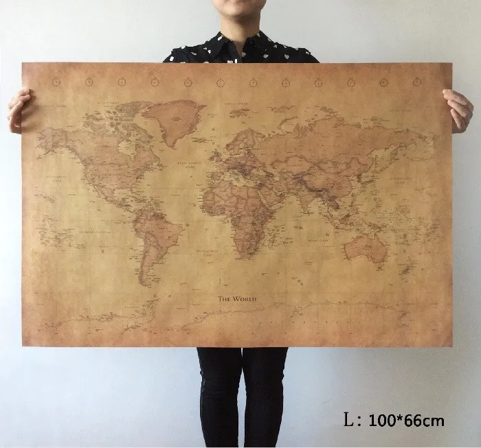 Choose Size The Old World Map Huge Large Vintage Style Retro Paper Elegir Tamaño El Viejo Mundo Mapas Enorme Grande Vintage Estilo Retro Papel Inicio Decoración