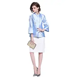 Для женщин ветровка осенью новый китайский Стиль цветочной вышивкой Тан костюм куртка короткая ветровка Для женщин куртка