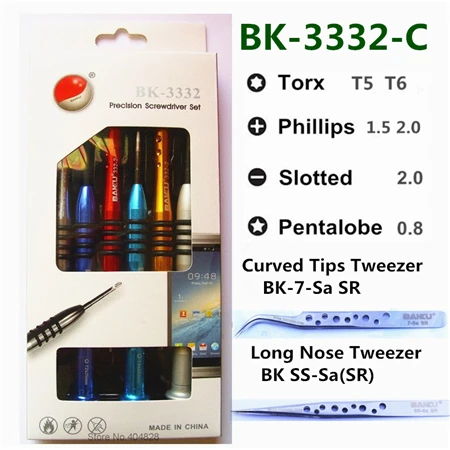 BAKU BK-3332 6 pieces/Box Precision Screwdriver set( 6 Size/12 Size),Alloy Steel Handle,Chrome Vanadium Head,Perfect Model - Цвет: BK-3332-C