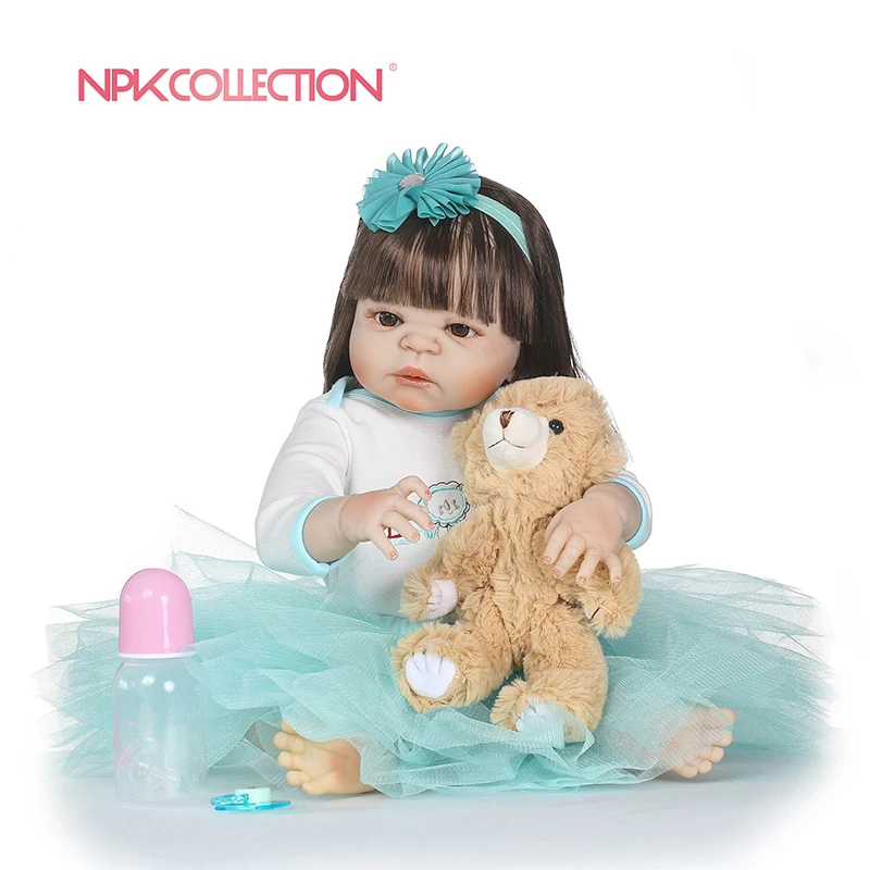 NPK New Born Baby Girl Doll Toy 23'' Realistic Reborn Dolls Silicone Vinyl Full Body Alive bebe Boneca Reborns | Игрушки и хобби
