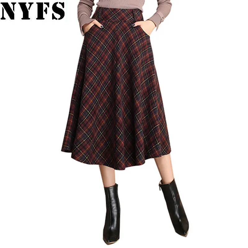 Check NYFS skirt wool thick plaid Women's Fall 