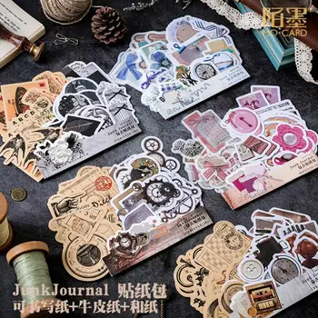 

45 pcs/pack Vintage Travel Flowers plants Sticky Kraft Paper Cute Decorative Stickers For Diary Photo Album Scrapbooking Student