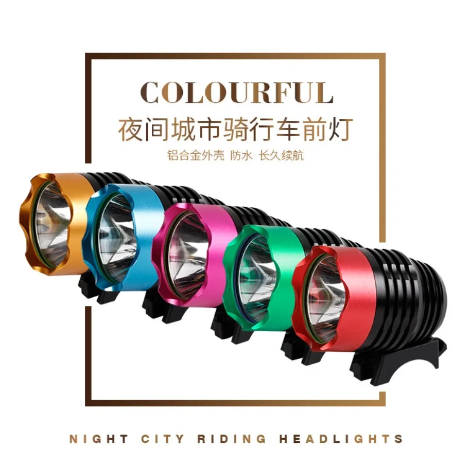 

USB Charge colorful Super Bright T6 LED 1800 Lumen Bike Light Headlamp, Waterproof 3 Mode Bicycle Light Flashlight Red Black