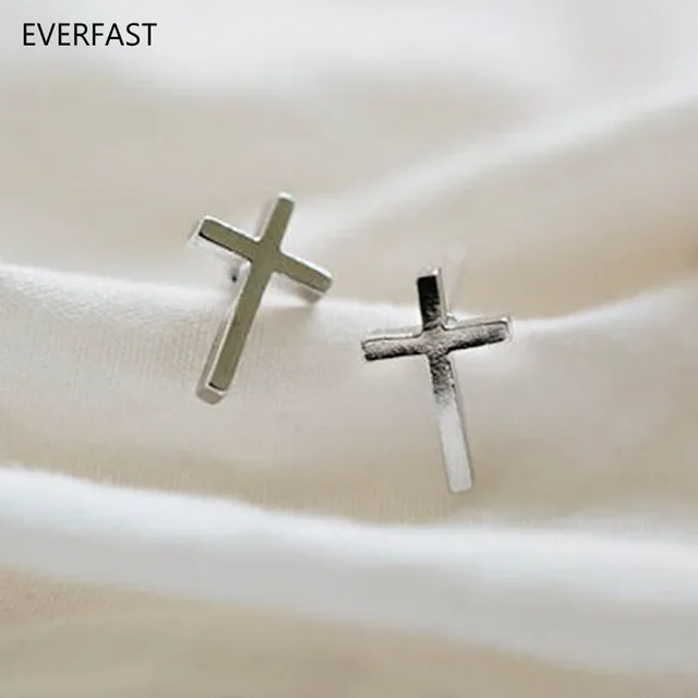 Everfast 1pair Cross Earring Tiny Studs Fashion Earrings Bijoux Everfast 1pair Cross Earring Tiny Studs Fashion Earrings Bijoux For Women Men Jewelry Gift