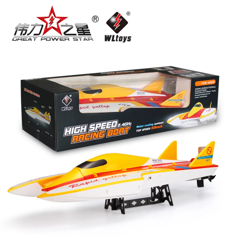 50 км/ч WLtoys 913 RC лодка 4-Каналы 150 метрового дистанционного Управление расстояние 2700 мА/ч, Батарея бесщеточный двухполосный высокоскоростной Открытый игрушечные лодки