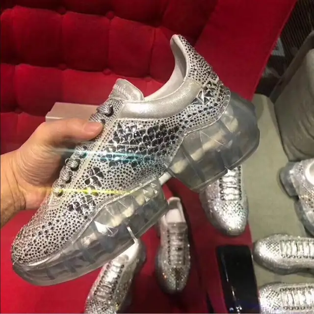 silver bottom sneakers